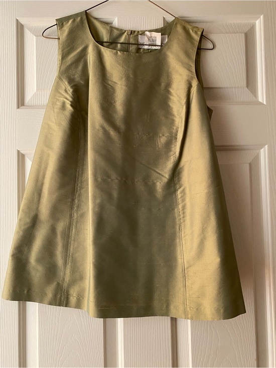 Motherhood Pants - Motherhood Olive silk A-Line Tunic Maternity top with slim cut ankle pants